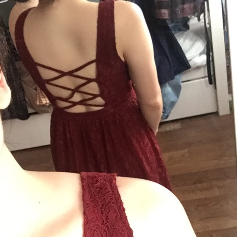 F21 | burgundy lace dress